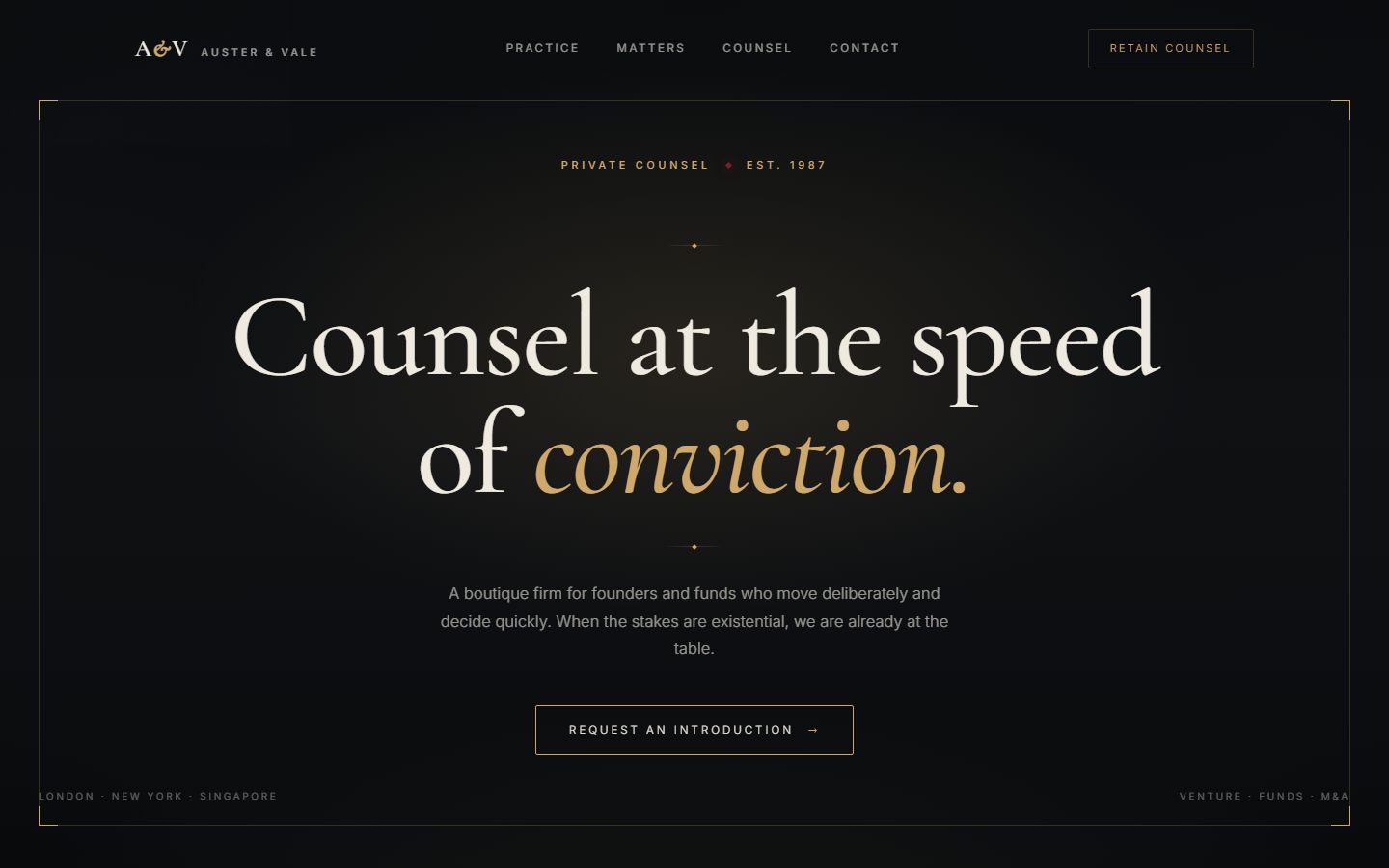 Auster & Vale — private counsel law firm