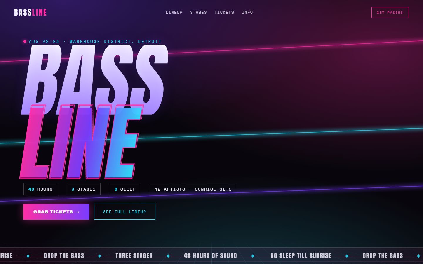 BASSLINE — electronic music festival site
