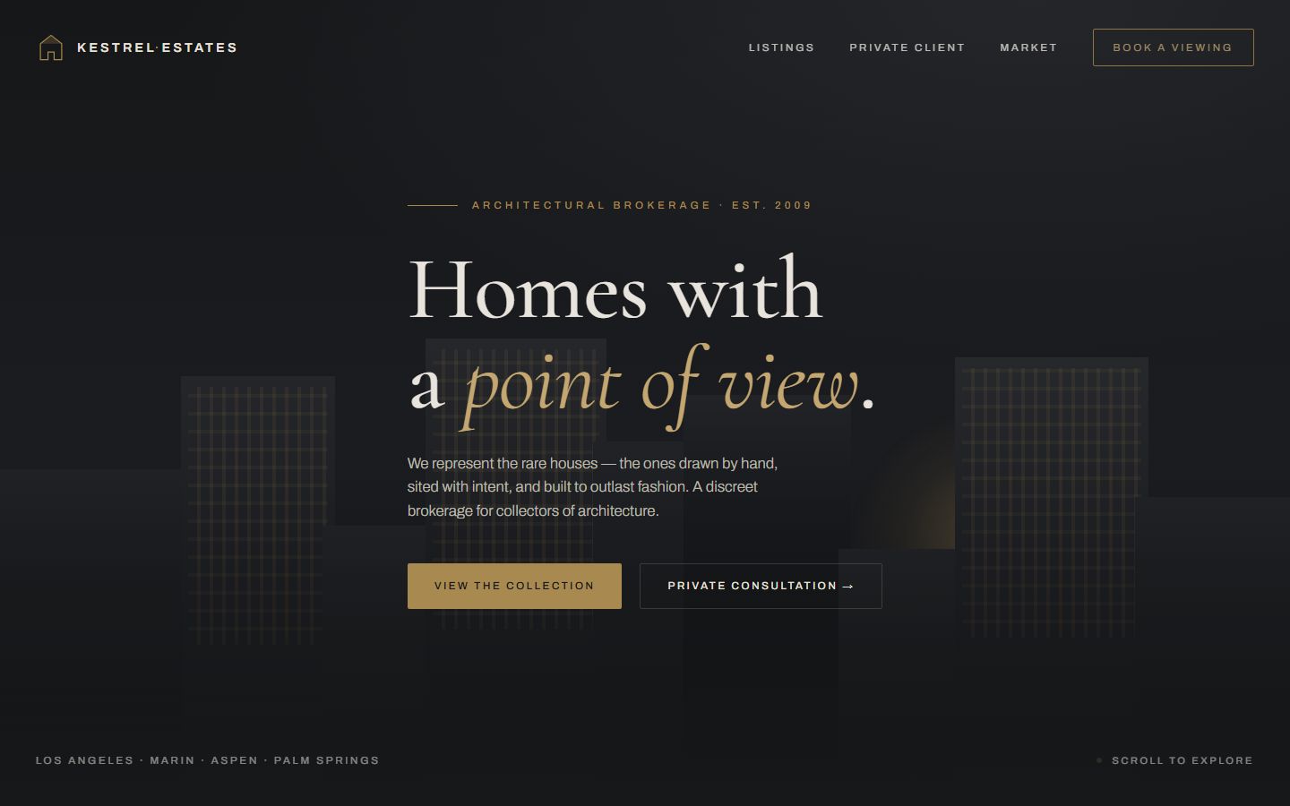 Kestrel Estates — luxury real estate site