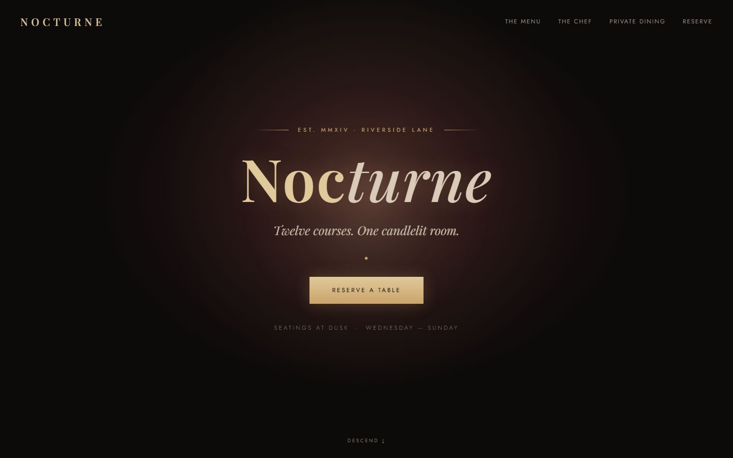 Nocturne — fine dining restaurant site