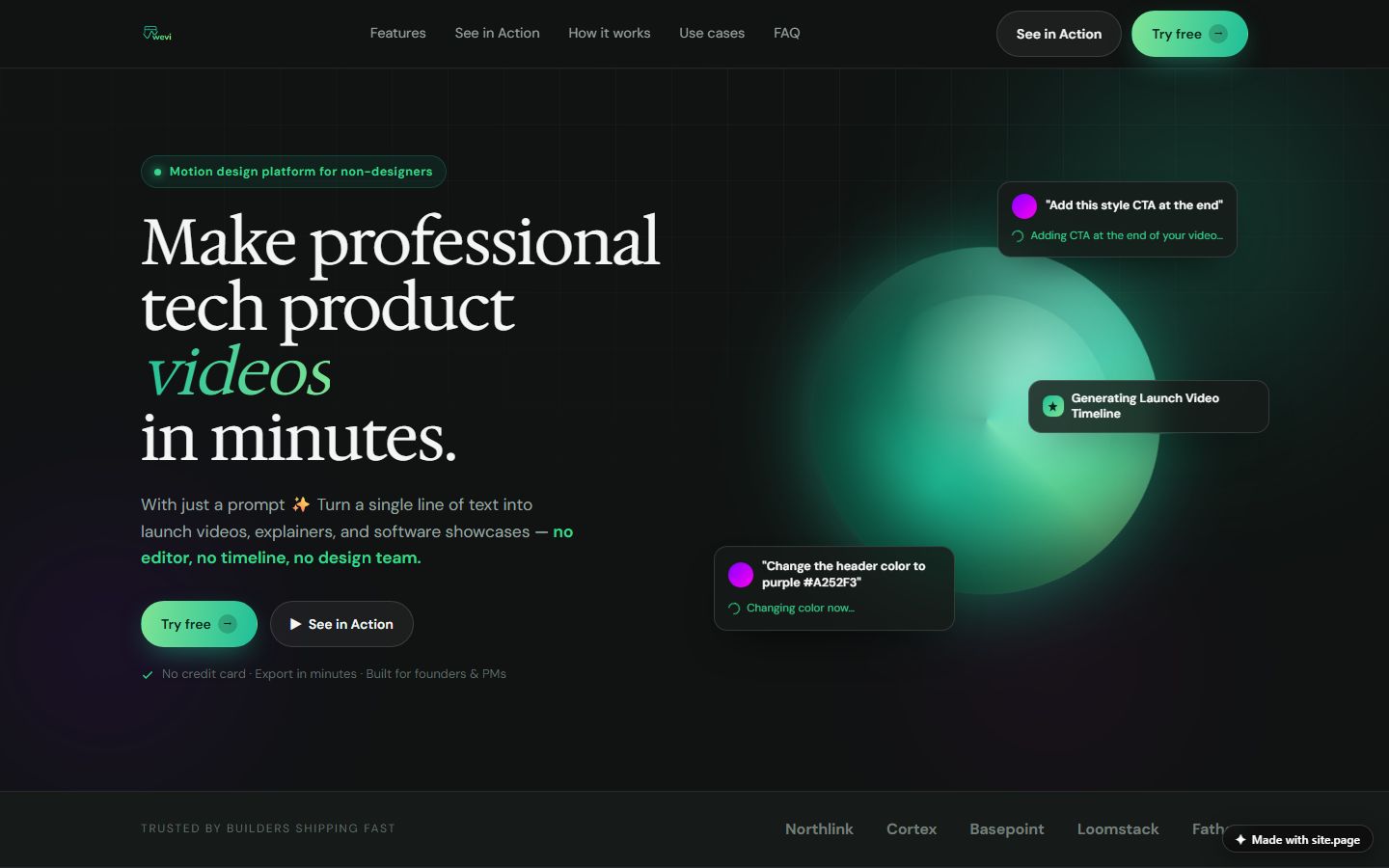 Wevi — AI motion design site